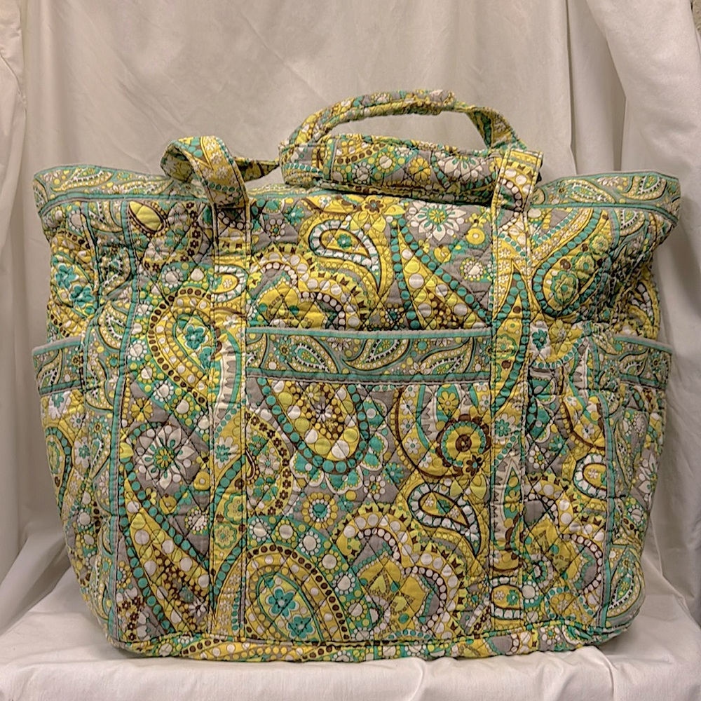 vera bradley Lemon Parfait Get Carried Away / Going 23" XL TOTE Yellow Gray